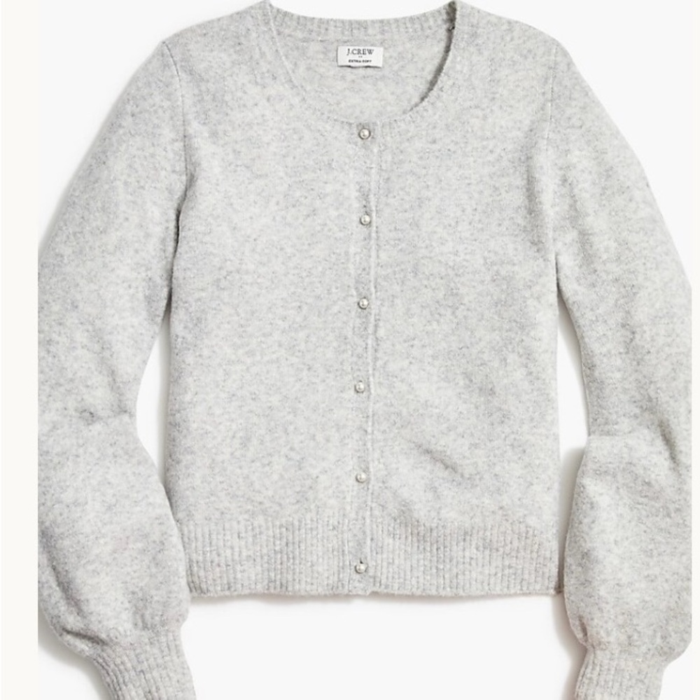 J.Crew Factory Extra Soft Puff Sleeve Cardigan